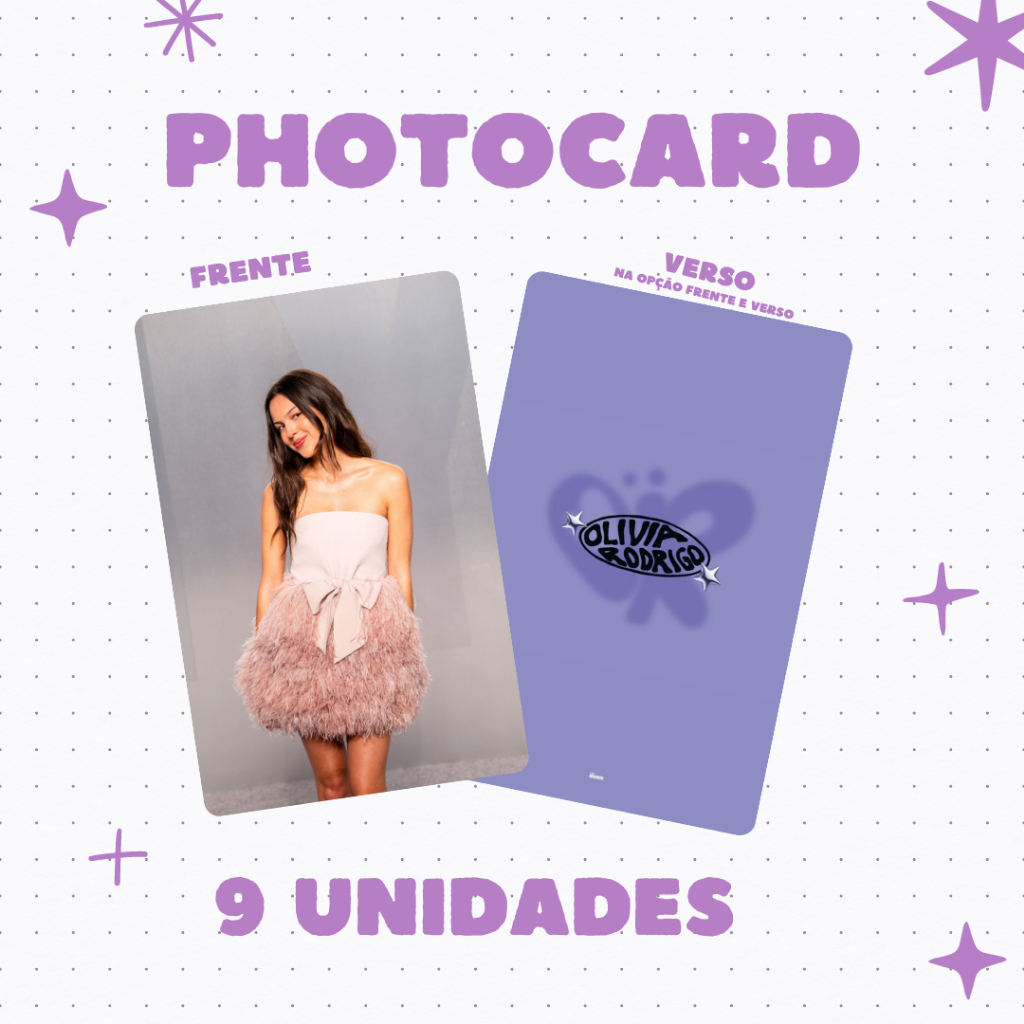 Photocard Olivia Rodrigo - (9 unidades) (vários packs disponíveis) [PLASTIFICADO OU LAMINADO]