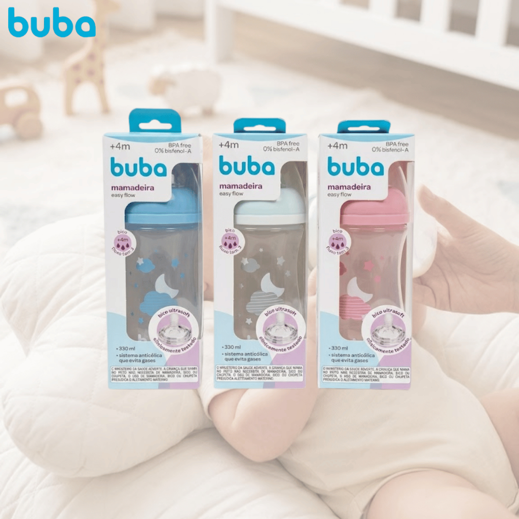 Mamadeira Infantil 330ml Anticólica Buba +4m Bpa Free