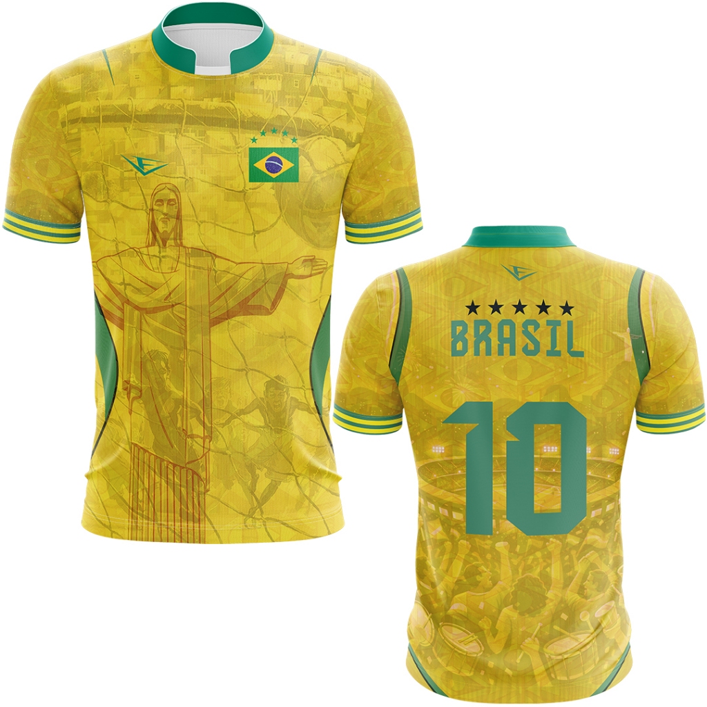 Camisa Camiseta do Brasil Amarela Cristo redentor world cup 2026 Copa do Mundo 26 #004 Mod 2026