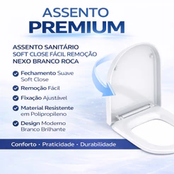 Assento Sanitário Soft Close Fácil Remoção Nexo Branco - Roca