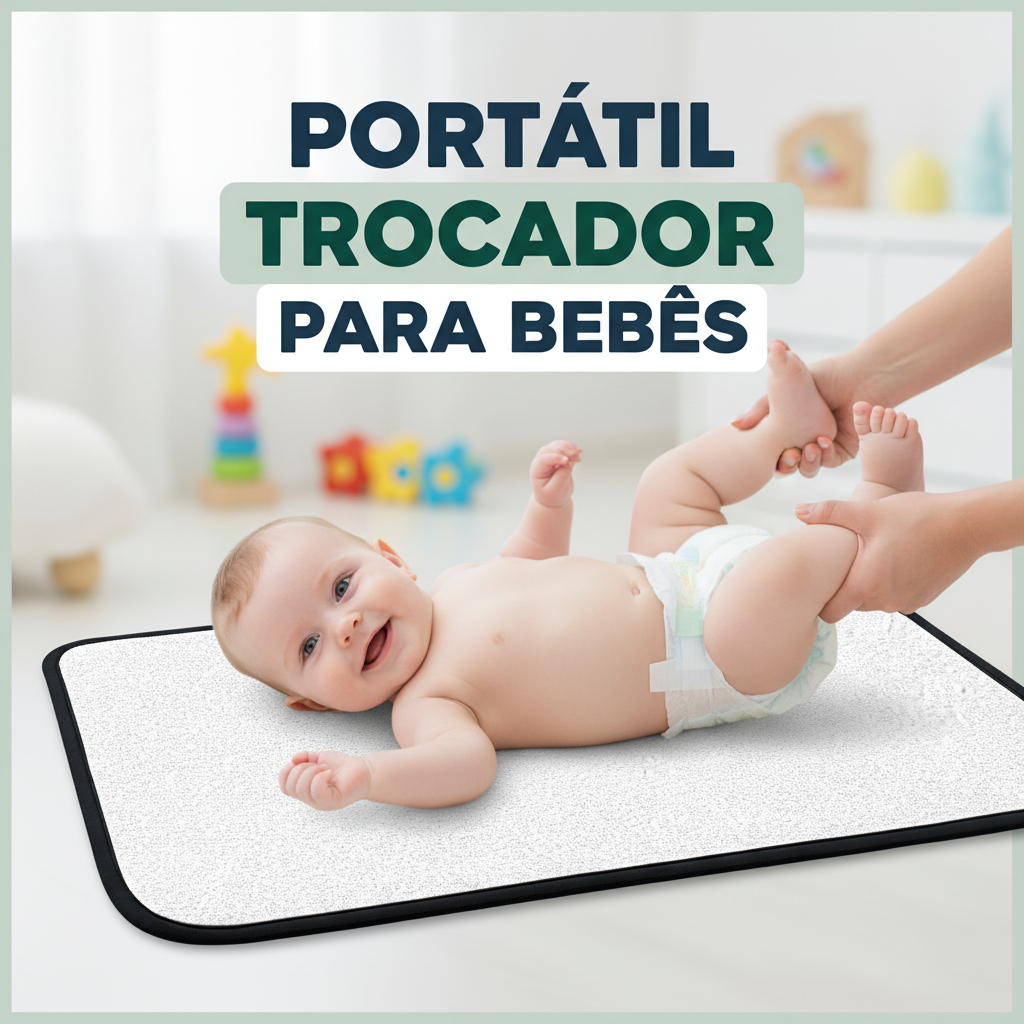 Trocador Portátil Bebê Impermeável Absorvente Lavável Branco Multiuso Desfralde Vários Tamanhos