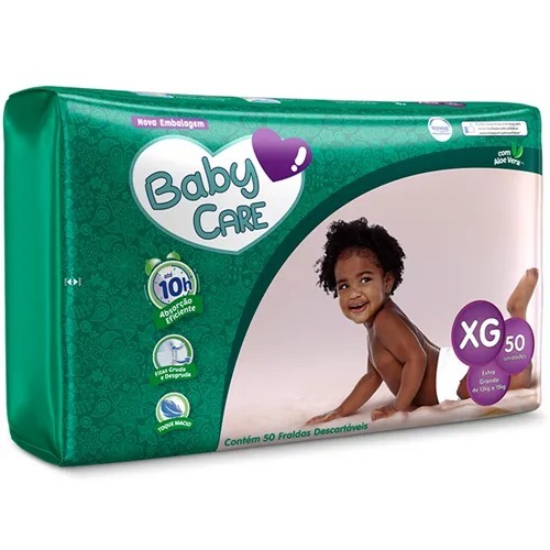 Fralda Baby Care Infantil Tamanho Xg com 50 Unidades