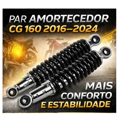 Par Amortecedor Traseiro CG 160 2016 a 2024 c/ Regulagem