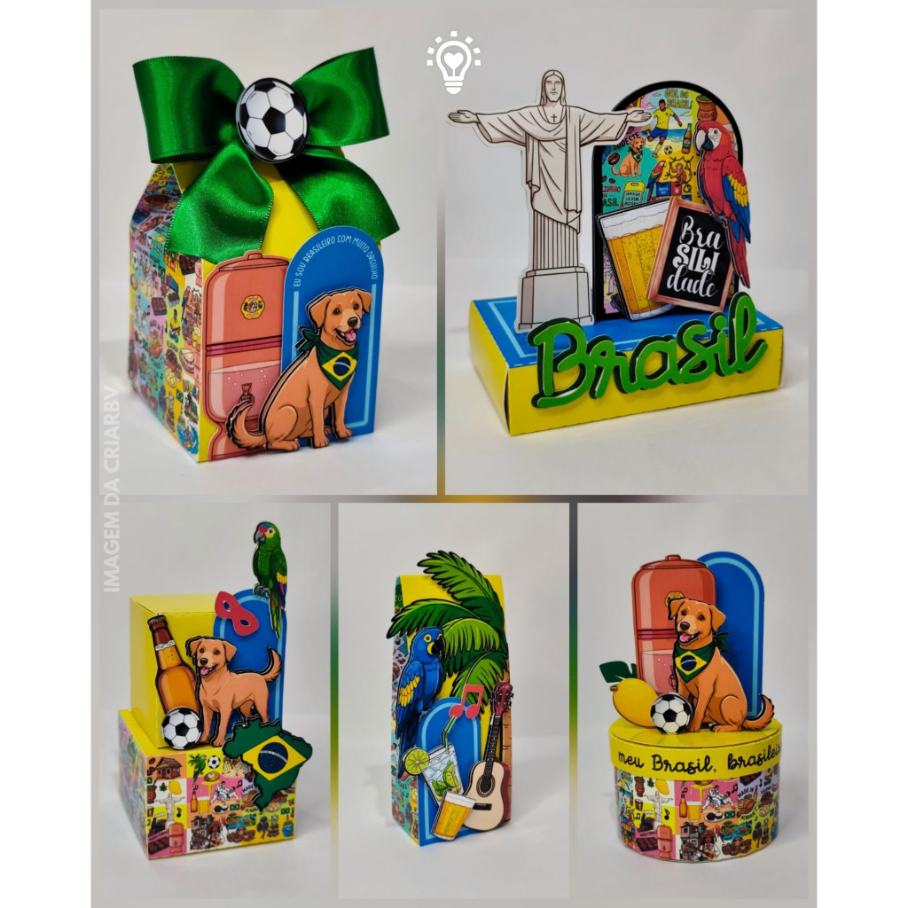 Caixas Personalizadas Brasilidade / Brasil / Copa do Mundo – Lembrancinha / Aniversário