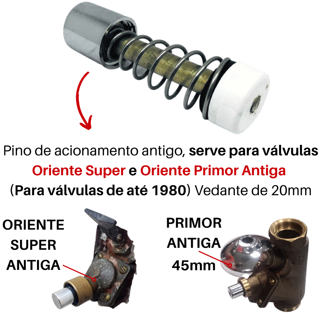 Acionador Eixo Botão Válvula Descarga Oriente Super Botão De Descarga Oriente Primor Antigo — imagem 2 de 2