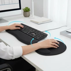 Mouse Pad Ergonômico + Apoio Ergonômico Teclado Home Office Gamer