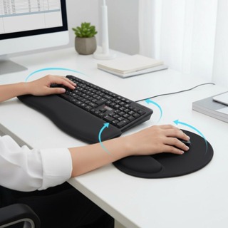Mouse Pad Ergonômico + Apoio Ergonômico Teclado Home Office Gamer em Oferta na Shopee