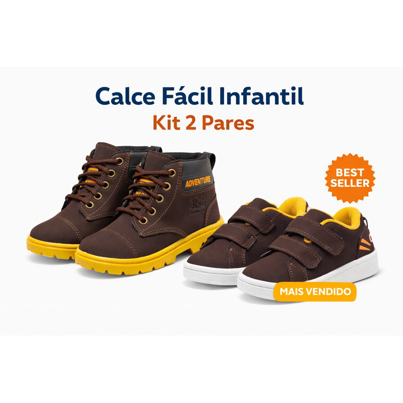 kit botinha tenis chinelo papete infantil em Oferta na Shopee