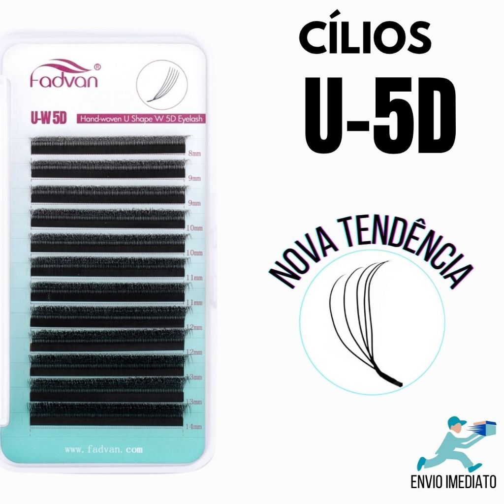 Cílios U W 5D Fadvan Volume Novo Modelo U Extensão de Cilios Volume Tecnologico U-5D Envio Rápido em Oferta na Shopee