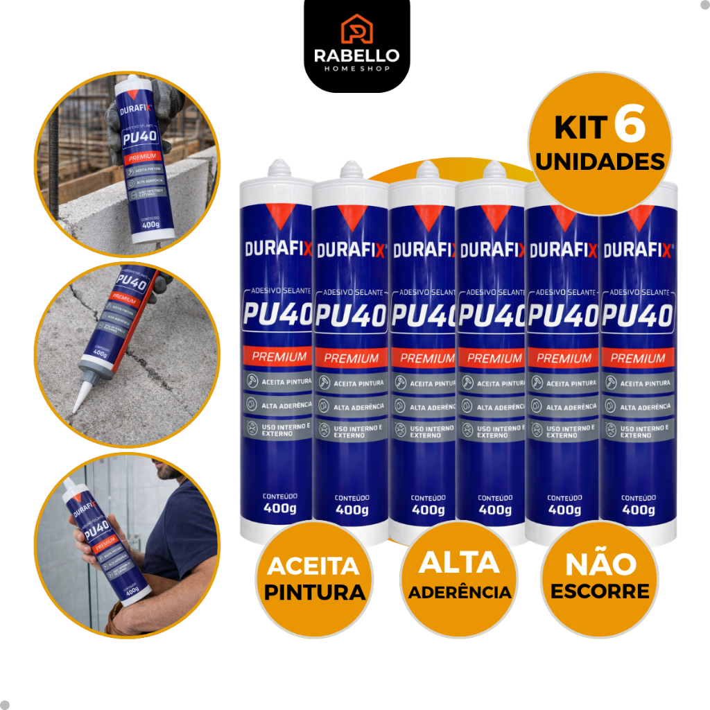 Selante Pu40 Cola Adesivo Silicone Poliuretano Construção Profissional Vidro Metal Calhas Madeira