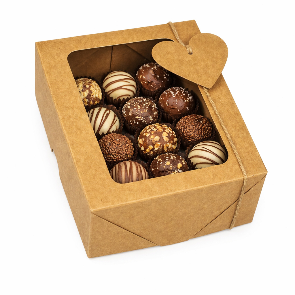 Caixa Para Presente Kraft Com Visor - 14x11x5 - 40 Unidades em Oferta na Shopee