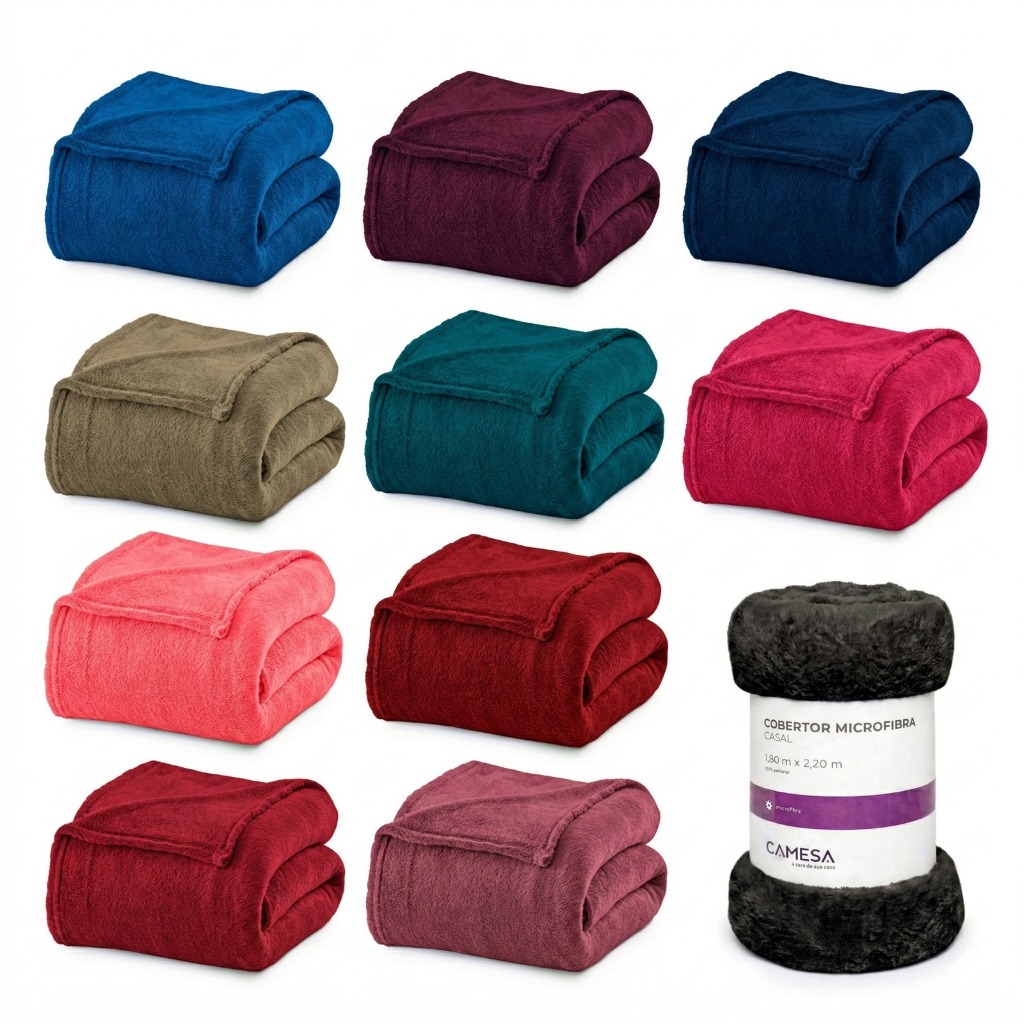 Cobertor de Casal Manta em Microfibra Antialérgico 1,8x2,2m - Camesa em Oferta na Shopee