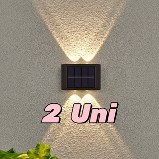 2 KIT Luminária Solar De Parede À Prova D'água Para Jardim Muro e Varanda 4 lED