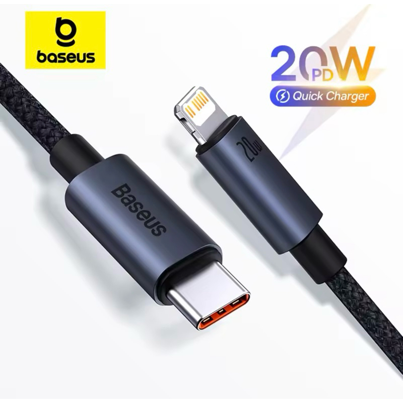 Cabo de Carregamento Rápido Baseus USB C para iPhones, iPad, MacBook e Android - 1m Preto