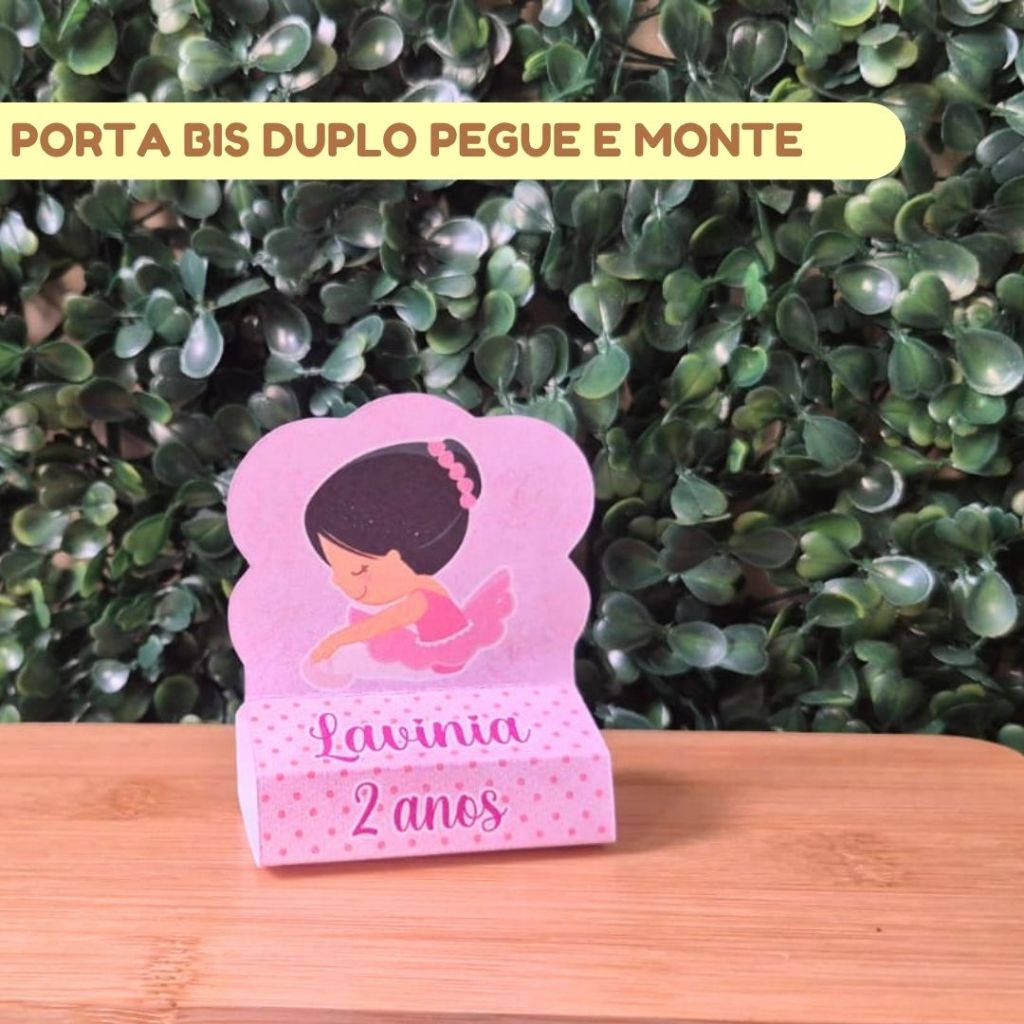 Porta Bis Duplo BAILARINA  | Lembrancinhas personalizadas | Mimos | Aniversário infantil | (PEGUE E MONTE)