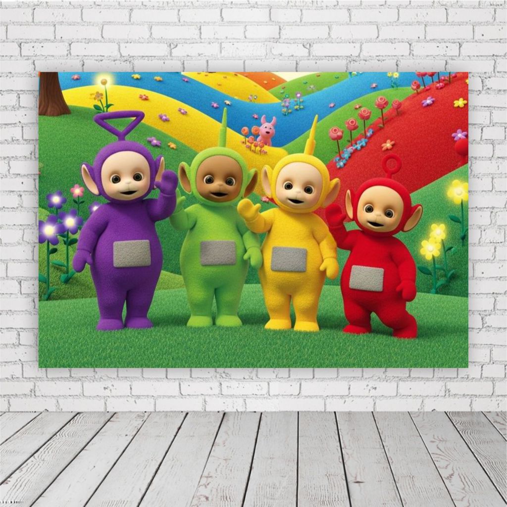 Painel Retangular Personalizado em Lona Fosca - Teletubies