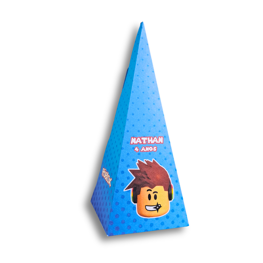 20 Caixinhas Pirâmide Roblox personalizadas - lembrancinha para aniversário infantil