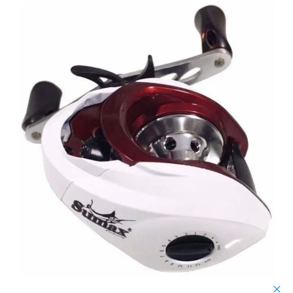 Carretilha Sumax Akita 7000 Direito Branco Freio Magnético 7.1:1 - DIREITA