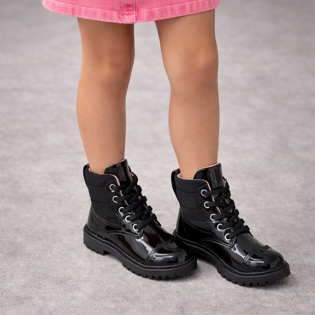 Bota Coturno MINI SUA CIA 9058-51317 Juvenil Feminina Fashion Cano Curto Confortável