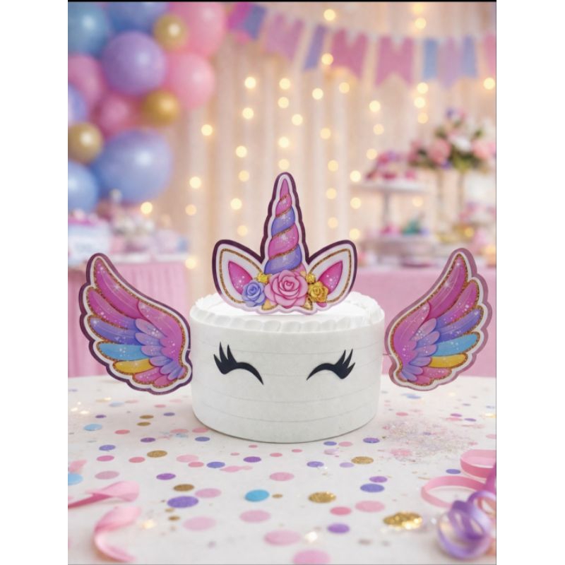 Topo de Bolo Unicórnio 2d topo de Bolo Unicornio Personalizado de Aniversario