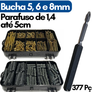 Kit Parafuso com Bucha 5mm 6mm 8mm com Maleta e Chave Philips Organizador Bucha com Parafuso 5 6 8 em Oferta na Shopee