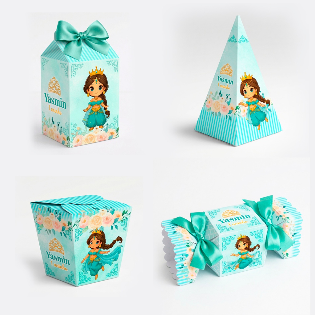 ENVIO RÁPIDO KIT PEGUE E MONTE Personalizados Princesa Odalisca 20 a 60 Caixinhas Lembrancinhas