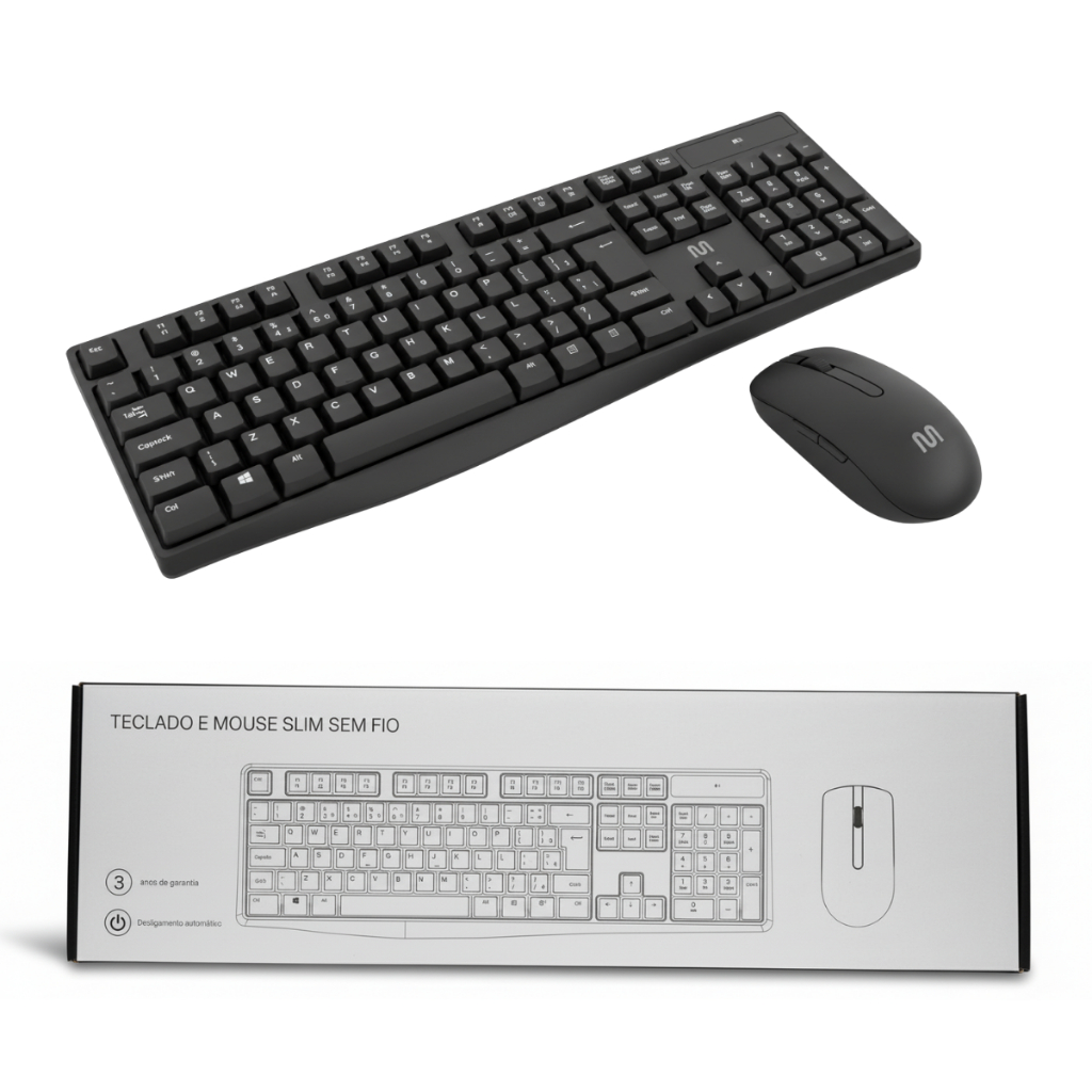 Kit Teclado e Mouse Multilaser Portátil 2.4ghz Sem Fio Wireless Pc Teclas Macias TC269 *ENVIO NO MESMO DIA UTIL*