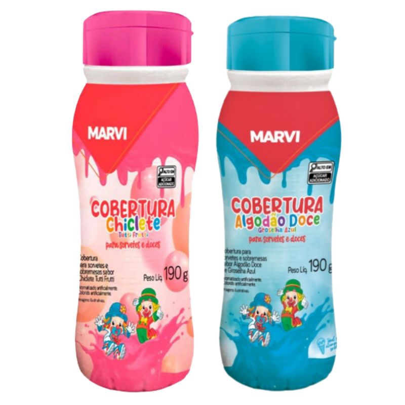 Cobertura para Sorvete Chiclete / Algodão doce Marvi 190g