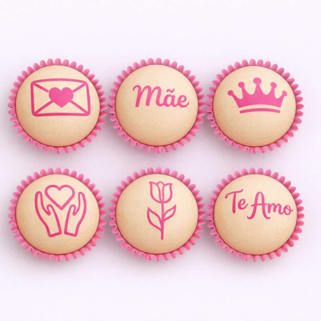 Kit Carimbo Marcador Brigadeiro DIA DAS MÃES Molde Festa Confeitaria Aniversário Doces