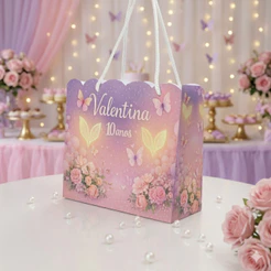 Kit Sacolinhas Personalizadas De Festa Infantil Com Nome Idade Tema Jardim Encantado
