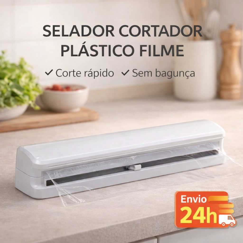 Cortador Plásticos Embalador Filme Aluminio Suporte Corte Perfeito Fixação Cozinha Organizada