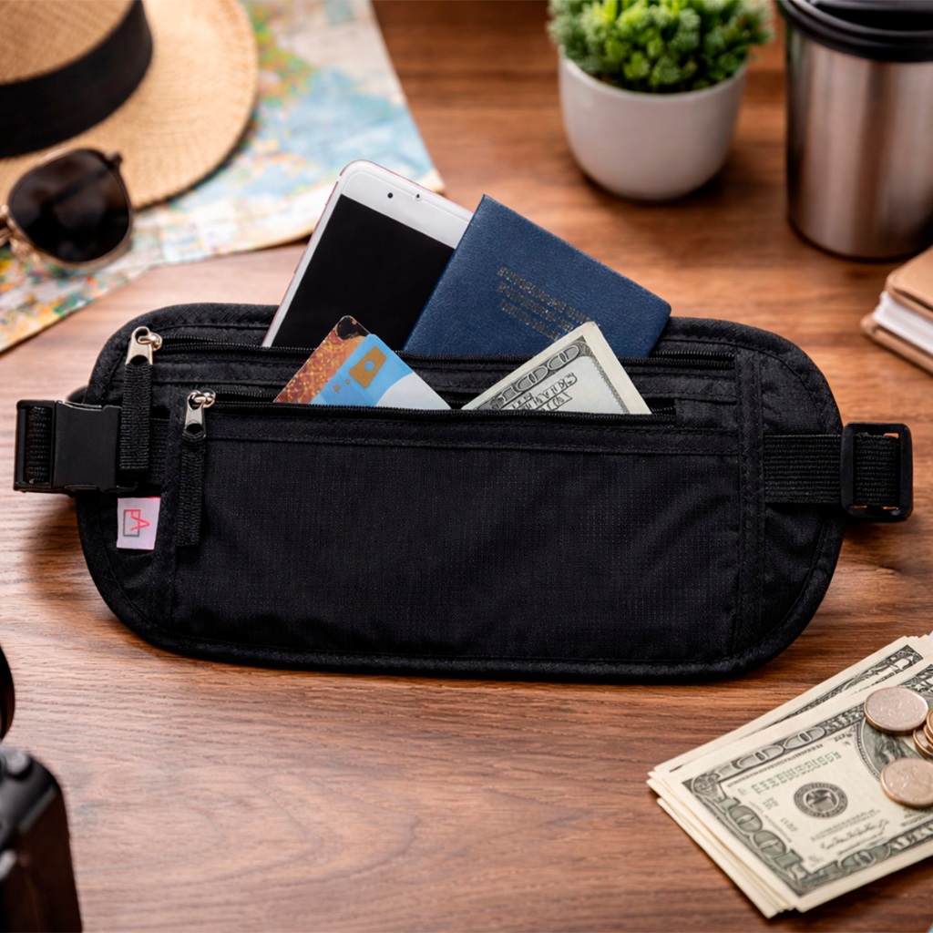 Pochete Doleira, Porta Dinheiro, Passaporte, Documentos em Oferta na Shopee