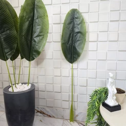 Kit Folhas Planta Bananeira Artificial Verde Banana Sem Vaso DIY