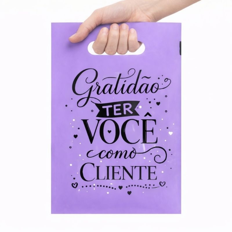 50 sacolas boca de palhaço ou vasada 20x30 e 30x40 com frases pink ou preta