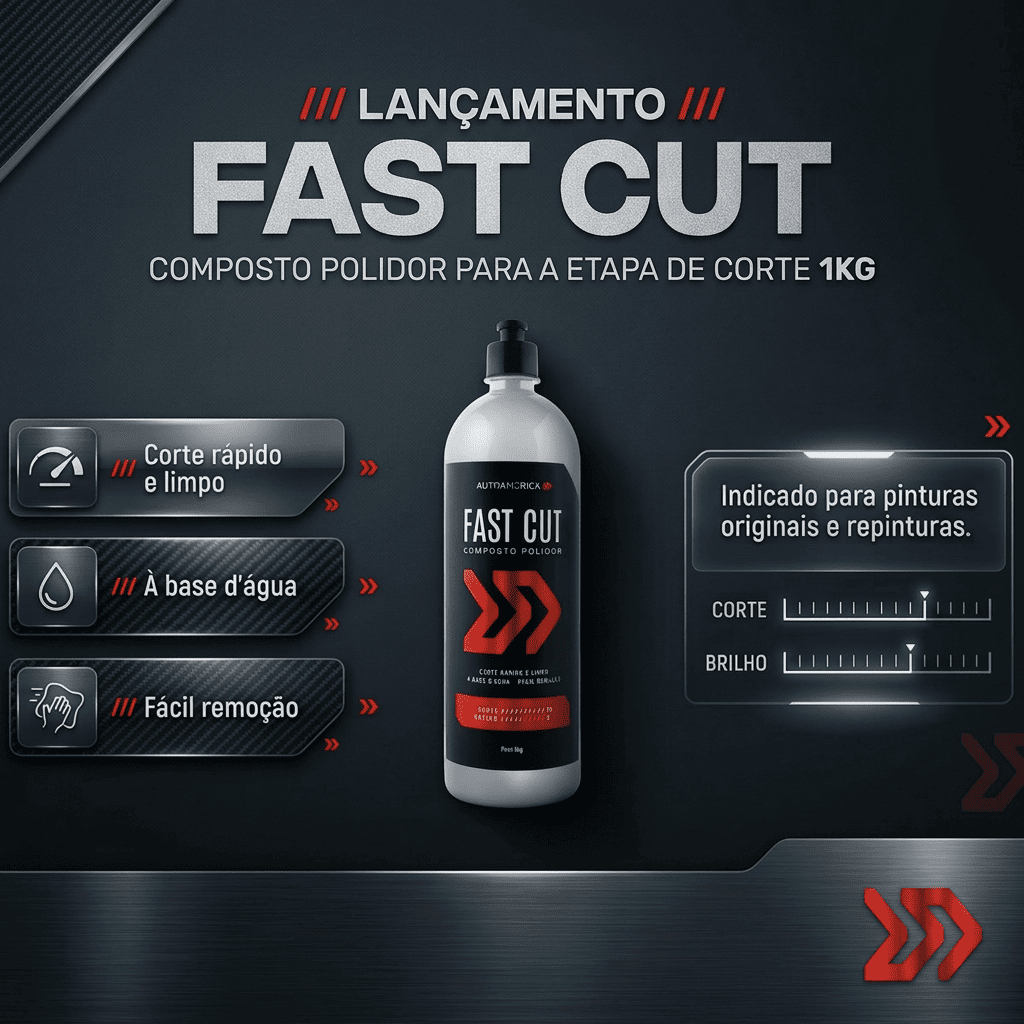 Composto Polidor Corte refino Fast Cut 1kg Autoamerica – Alto Brilho e Remoção de Riscos