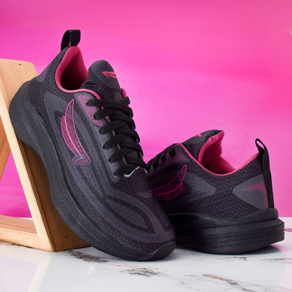 Tenis Feminino Esportivo Academia Original TO FLY Corrida Caminhada confortavel PRETO PINK