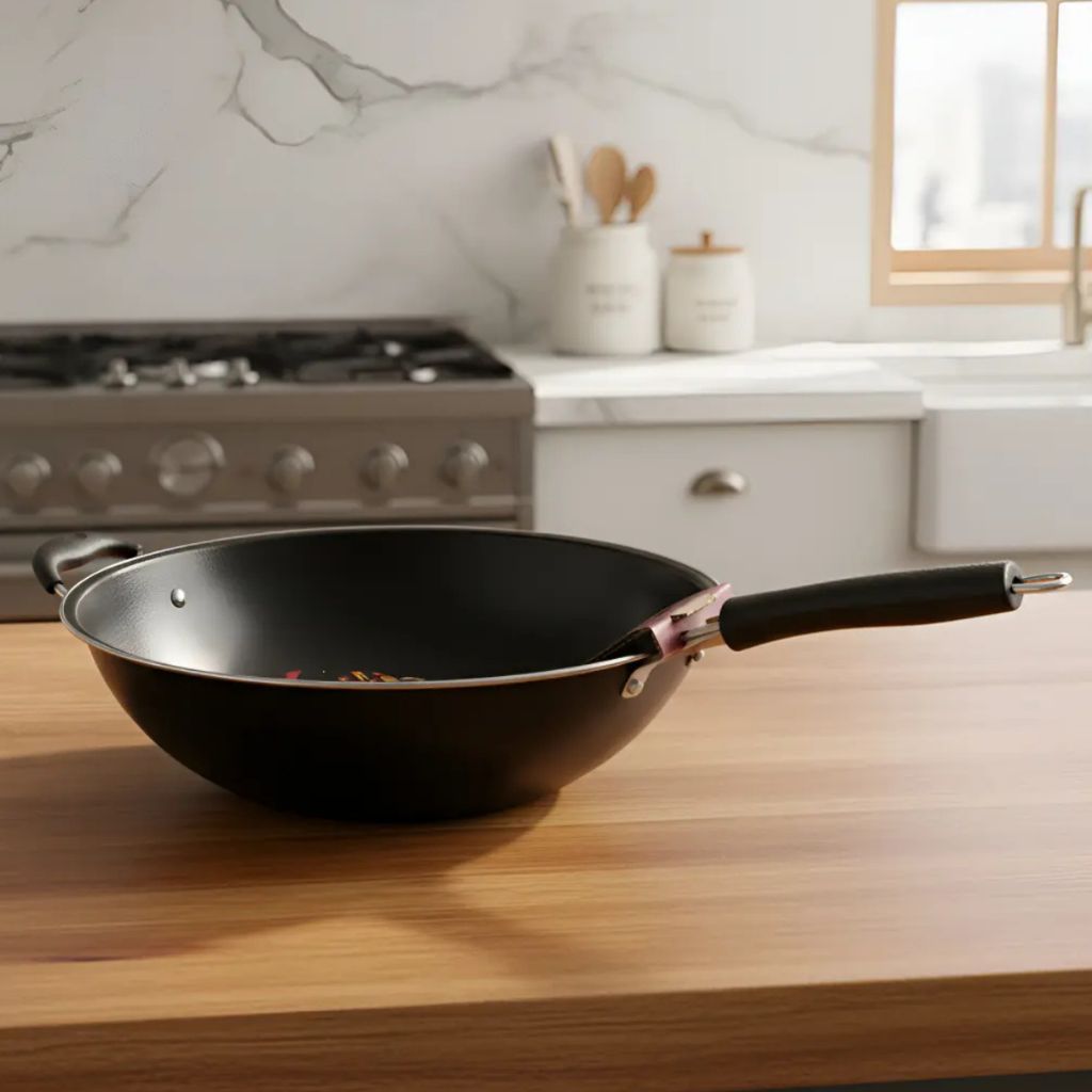 Imagem Frigideira Grande Profissional Wok 34cm 3l Teflon Carne Peixe Yakissoba frutos do mar Fratelli