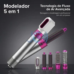 Escova Secadora Airwrap 5 em 1 Profissional Alta Potência Modelador Alisador Cachos Secador de Cabelo PRONTA ENTREGA