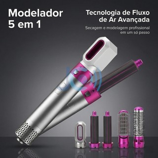 Escova Secadora Airwrap 5 em 1 Profissional  Alta Potência Modelador Alisador Cachos Seca…