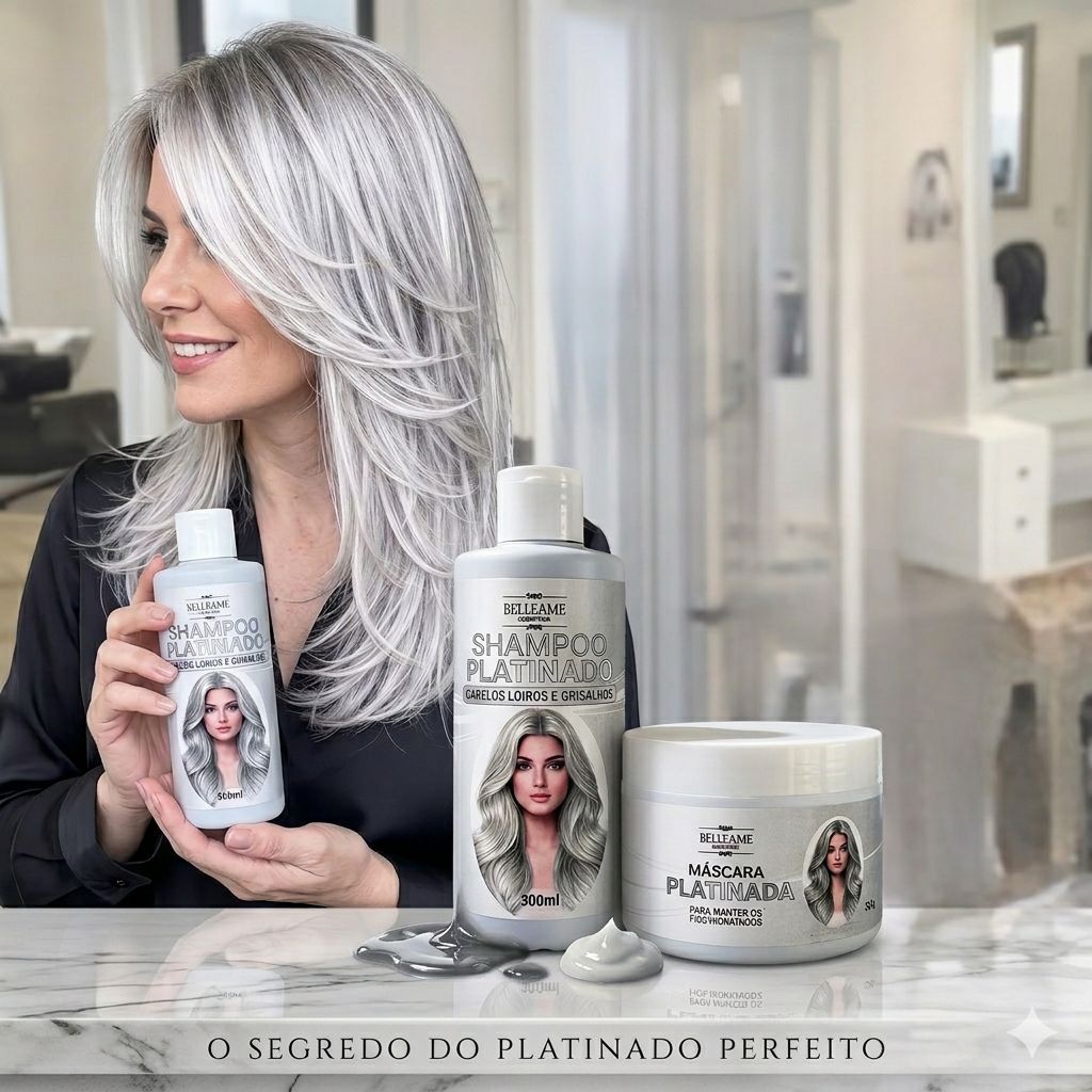 Kit Matizador PLATINUM Efeito Platinado – S/ Amônia – Resultado 100% ORIGINAL 300ml