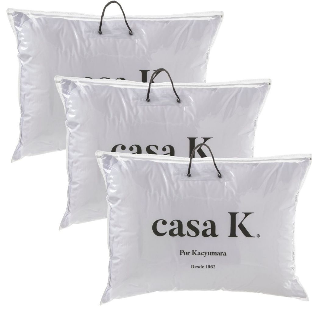 Kit 03 Travesseiros Kacyumara Toque de Pluma 100% Algodão 233 Fios