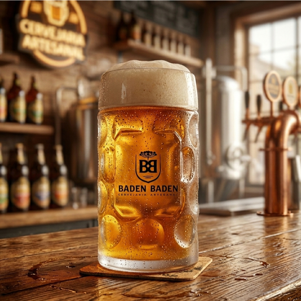 Caneca de Chopp de Vidro Baden Baden 610ml - Ruvolo