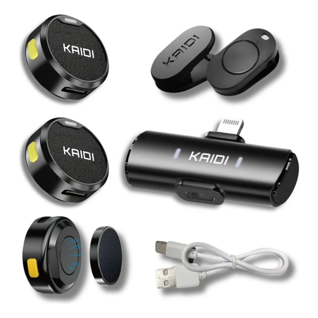 Microfone Lapela BLUETOOTH  Sem Fio Duplo Redondo Anti Ruido P/ iPhone Android Tipo C ou Lightning