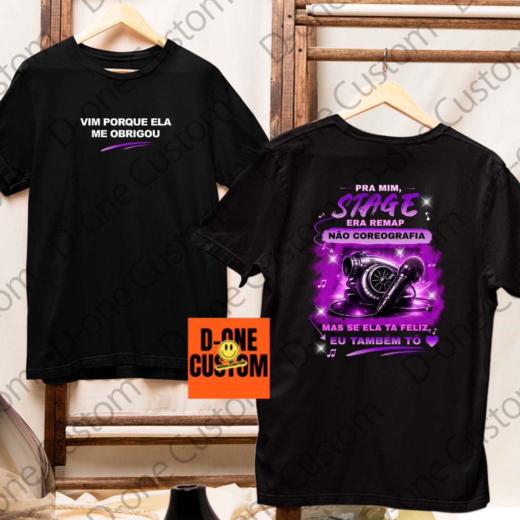 Camisa Camiseta K-Pop Frase Engraçada Estampa Roxa Pra Mim Stage Era Remap Não Coreografia Casal