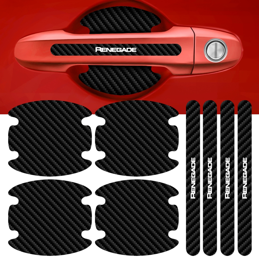 Kit Vinil Protetor Maçaneta Renegade 2015 A 2026 Adesivo Anti Risco Efeito Carbono 4p