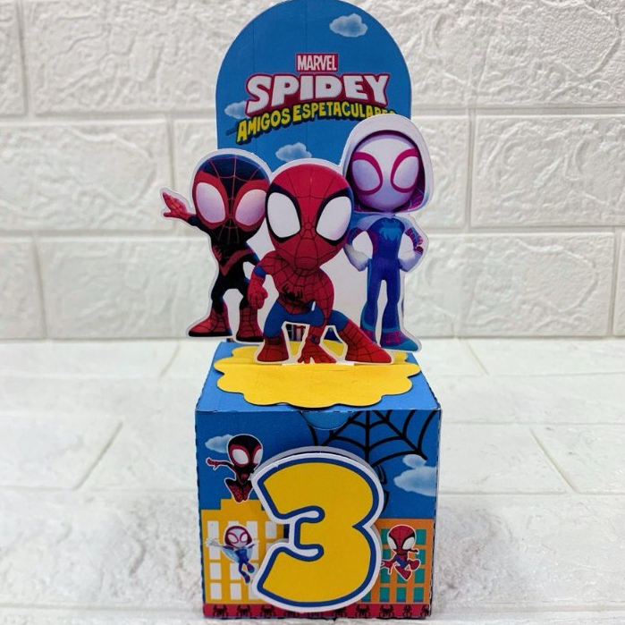 Caixa Cenario Homem Aranha -Amigos Espetaculares  | Personalizados | Lembrancinhas | Festa infantil
