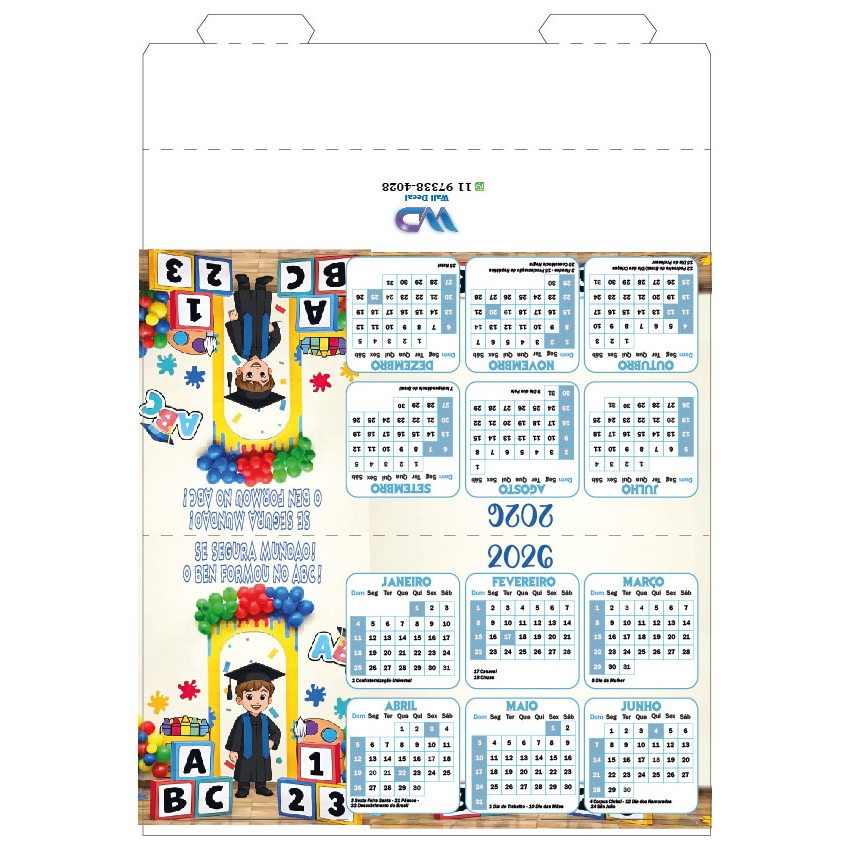 Calendário de Mesa MONTE VC MESMO com sua Foto ou Logo -  Sua marca na mesa do seu cliente