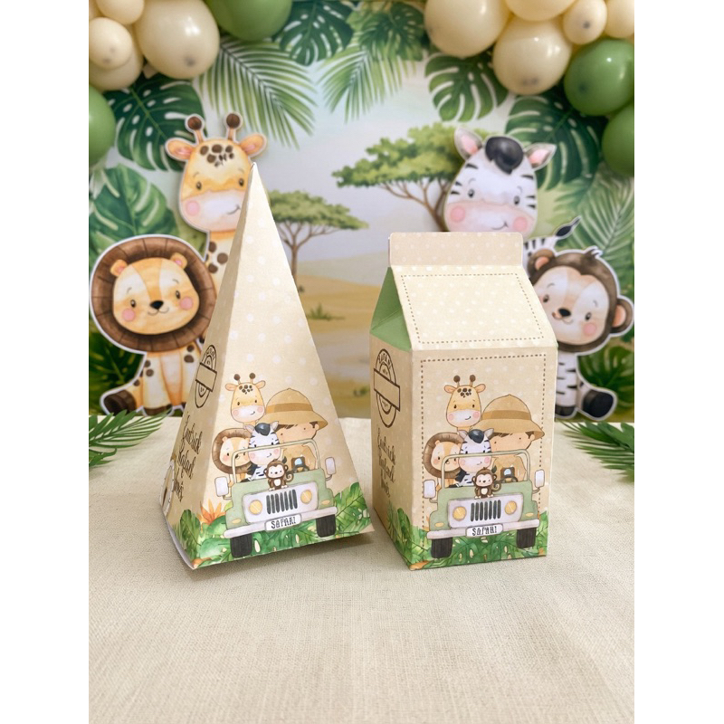 20 CAIXINHA SAFARI - COM BRINDE - KIT FESTA - LEMBRANCINHA - CHÁ DE BEBÊ - PRODUTO PERSONALIZADO