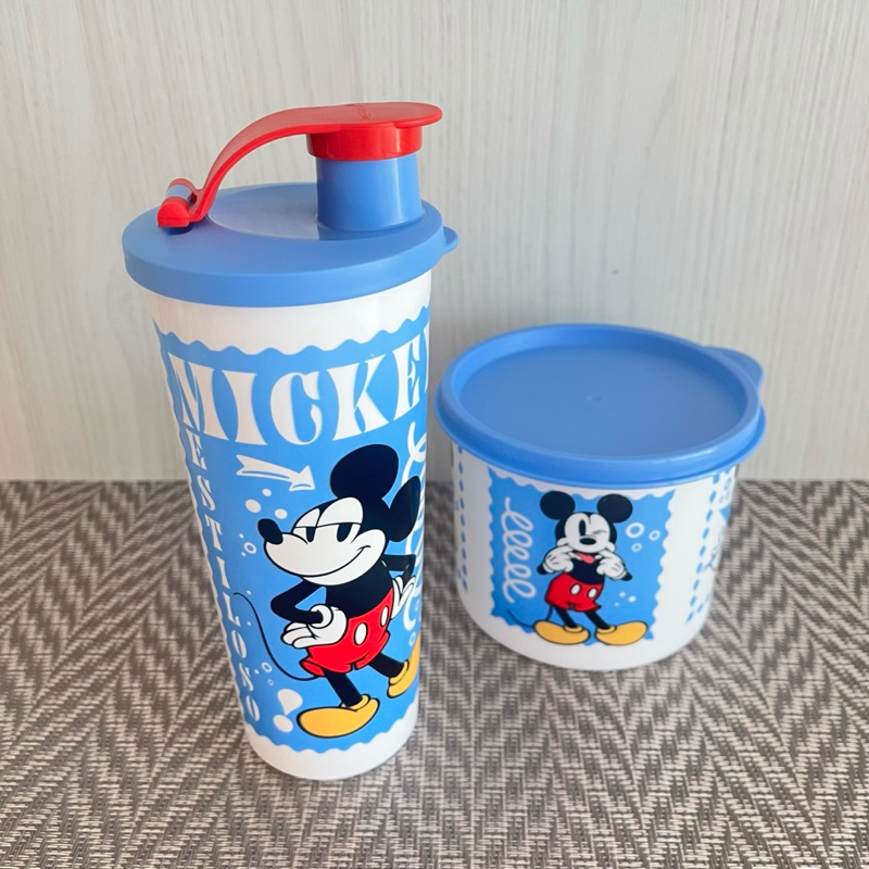 Tupperware Kit Pop Mickey: Copo com Bico 470 ml + Tupper Redondinha 500 ml