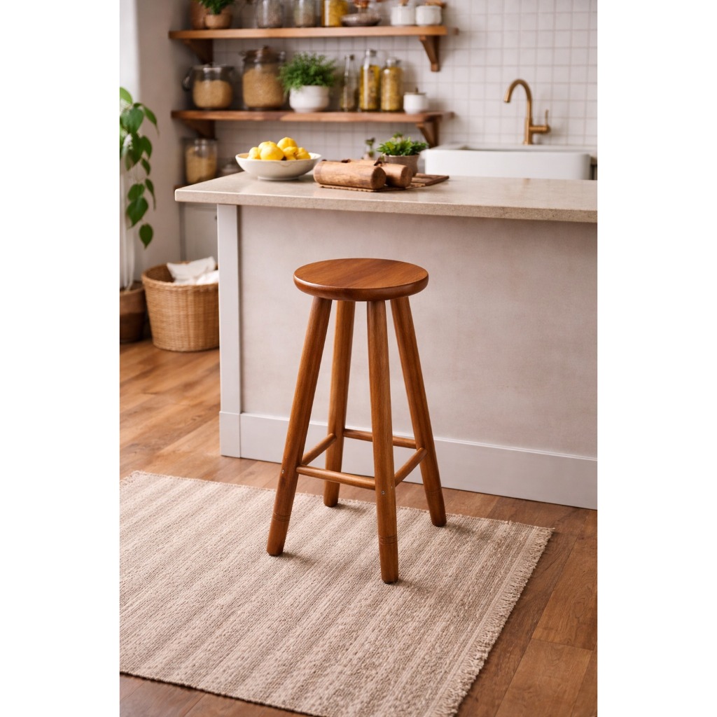 Banqueta Alta Tamborete Banquinho 70cm Madeira Maciça Banco Cozinha Bar Balcão Área Gourmet Verniz